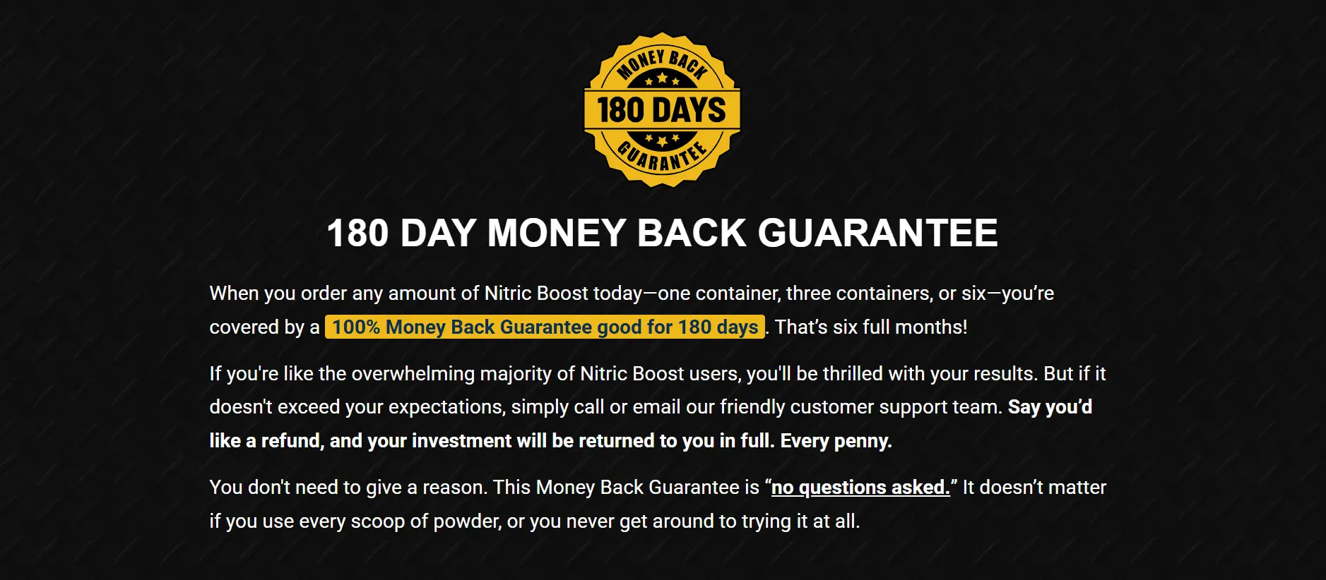 nitric boost Money Back